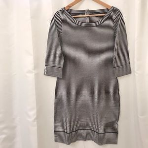 (Never Worn) BR Navy & White Striped Dress